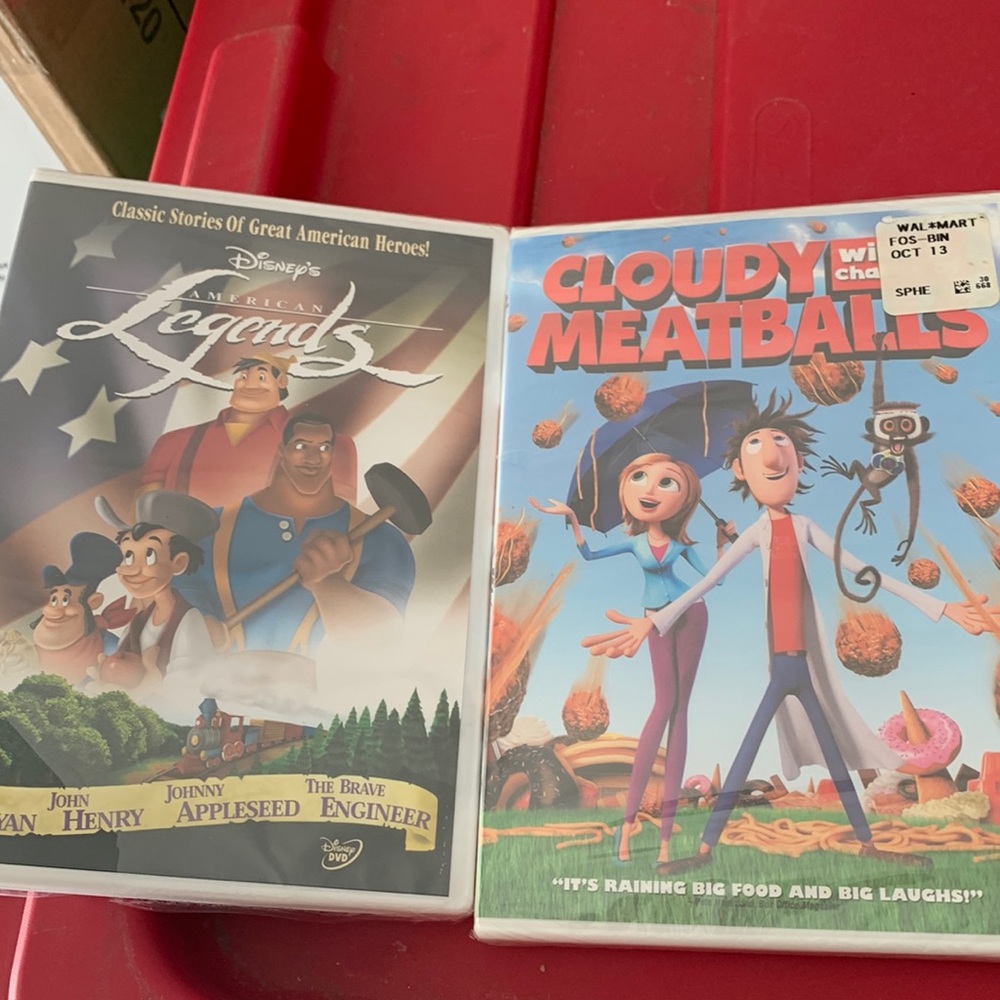 Two unopened kids movies rare legends dvd and cloudy with a chance of meatballs